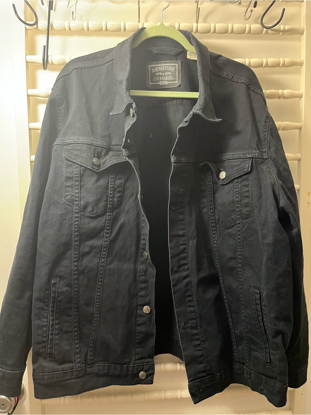 Signature by Levi Strauss Men's Black Denim Trucker Jacket